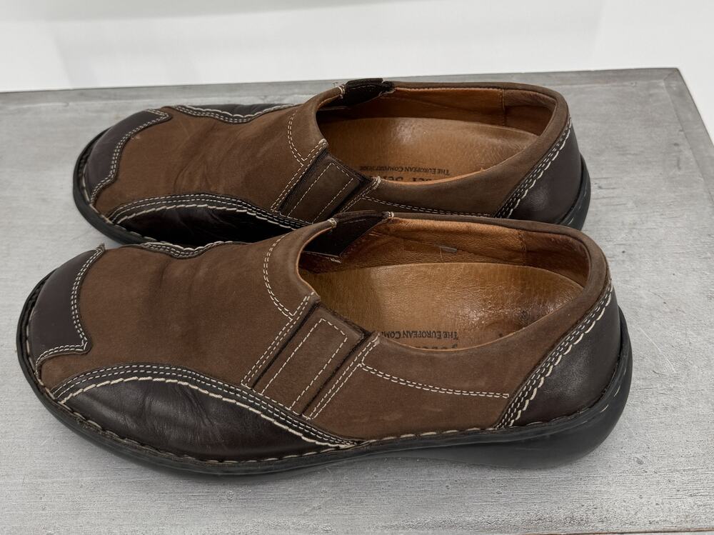 Josef Seibel Men's Brown Leather Slip-On Loafers Shoes EU 39 US 6.5 Business
